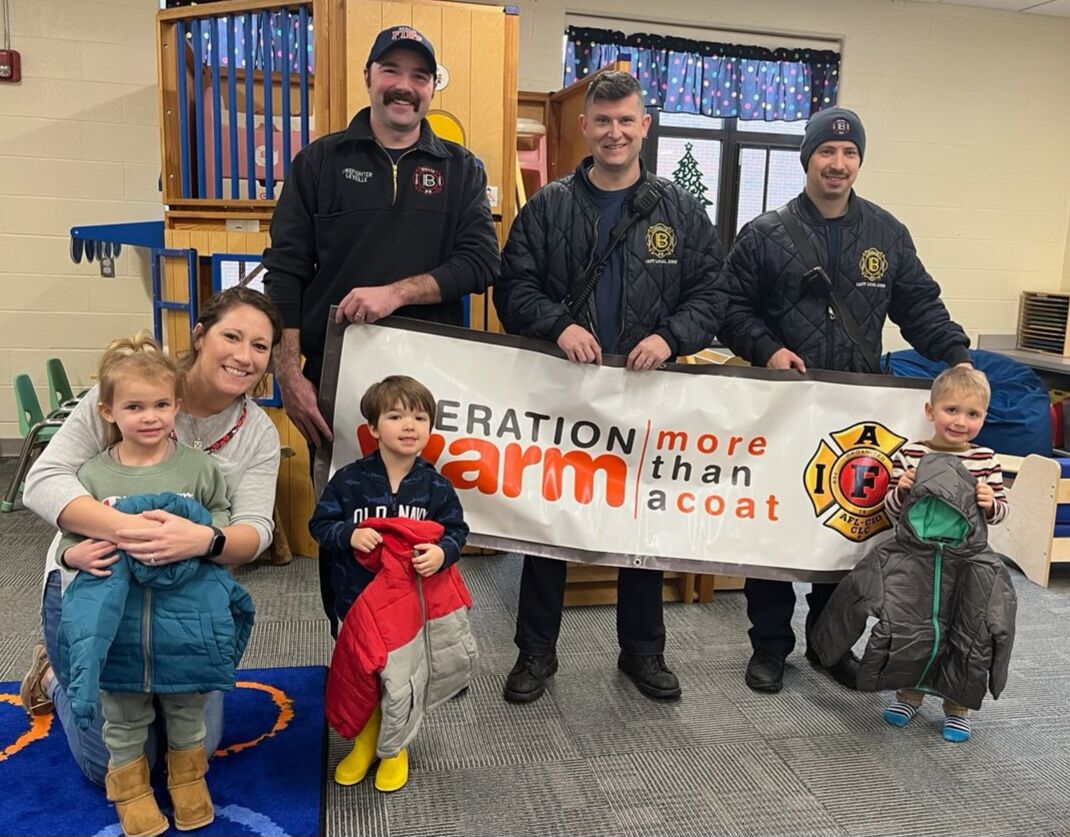 Berlin firefighters' union provides new coats for area children